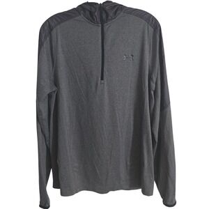 Under Armour ColdGear Quarter Zip Hoodie Mens Medium Gray Performance Running